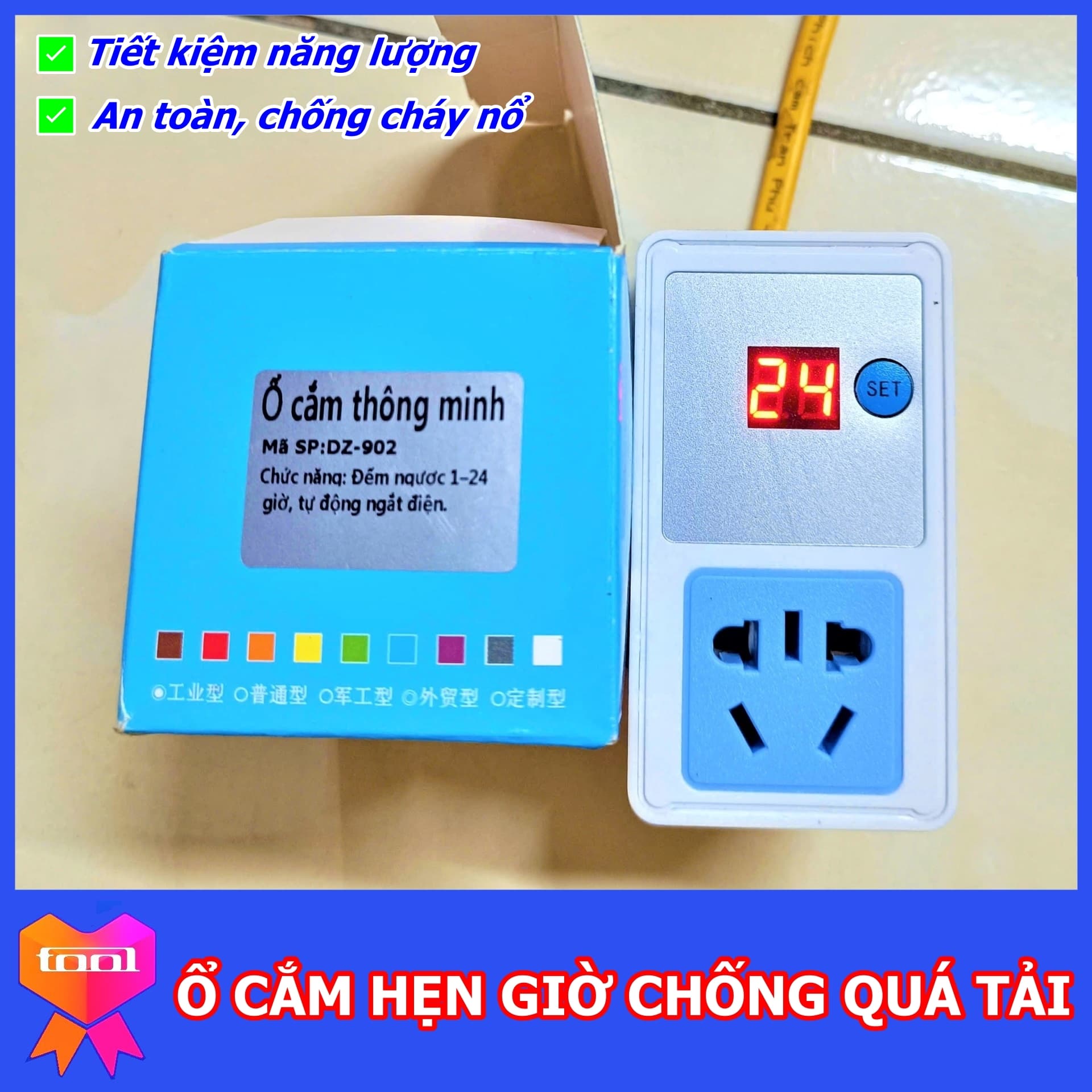 Bộ ổ cắm hẹn giờ thông minh 24h , tiện nghi, an toàn , tiết kiệm điện