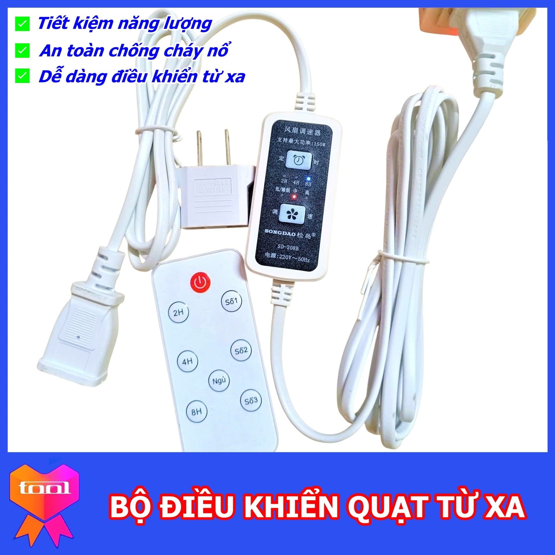 Điều khiển từ xa biến quạt thường thành quạt thông minh tiện lợi, hàng nội địa cao cấp