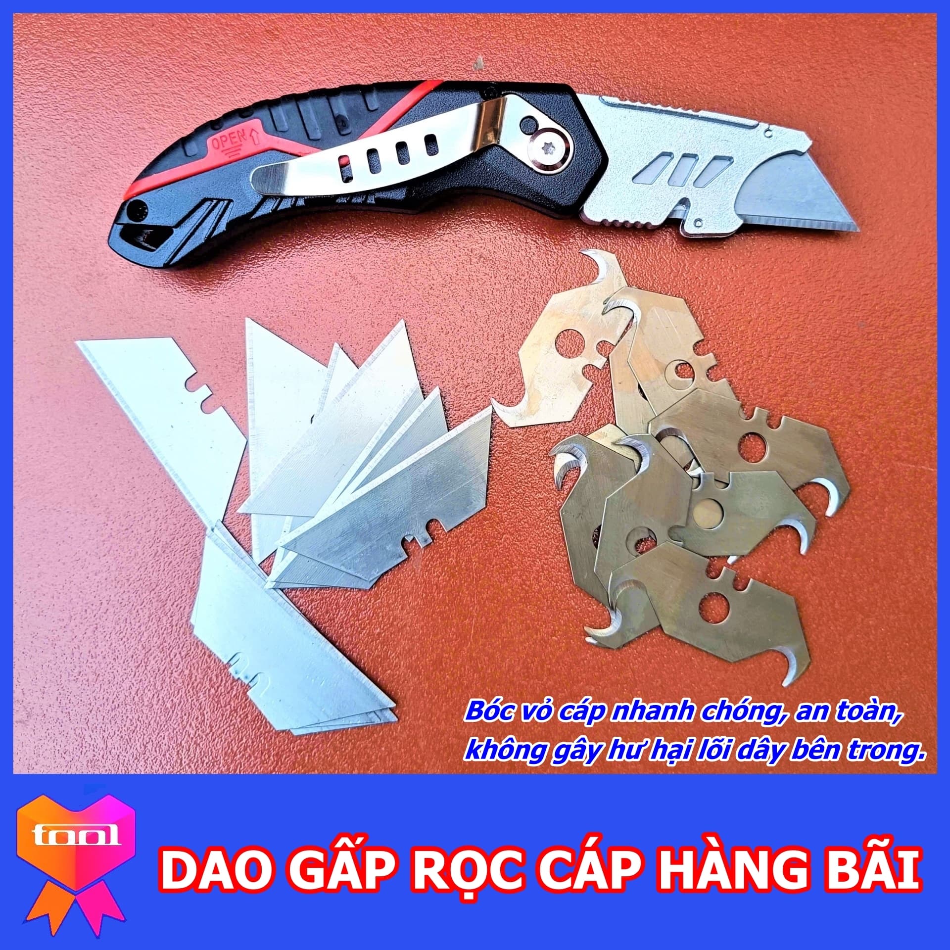 Dao gấp dọc cáp điện , dao rọc cáp chất liệu thép không gì siêu bền
