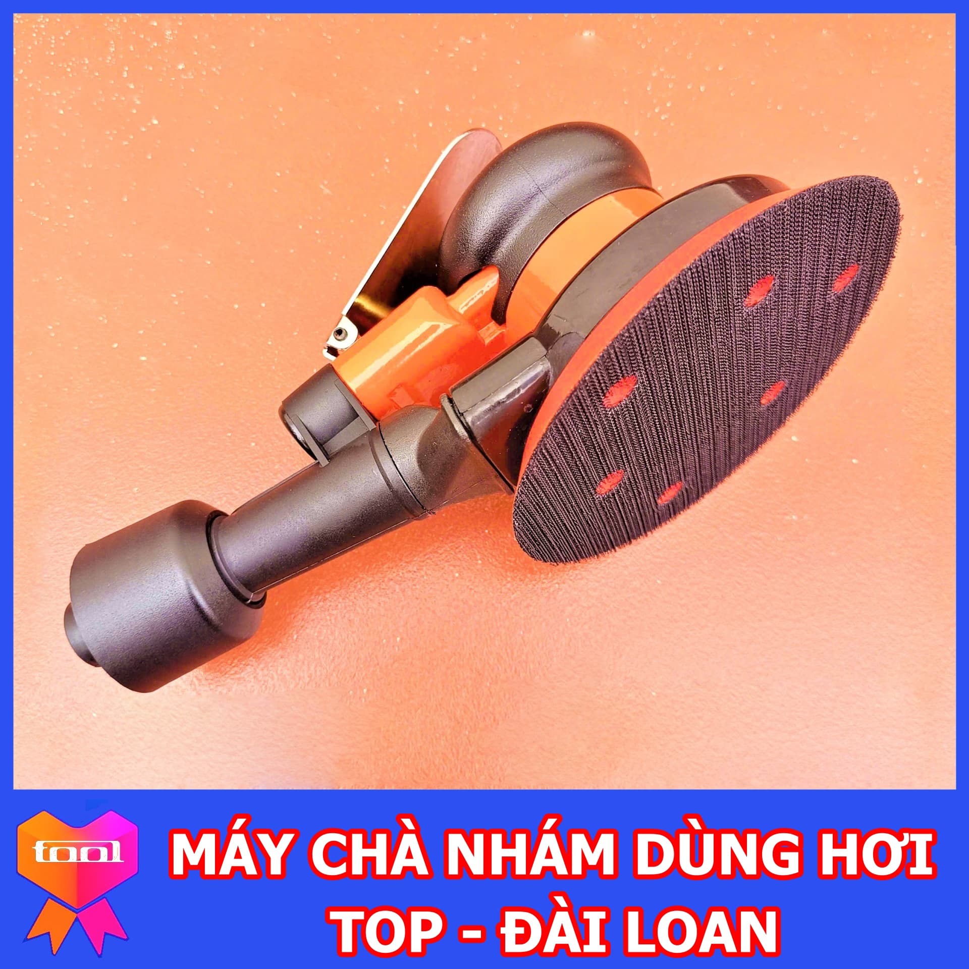 Máy chà nhám dùng hơi TOP (125mm) Đài Loan, máy chà đa năng cầm tay, bảo hành 6 tháng