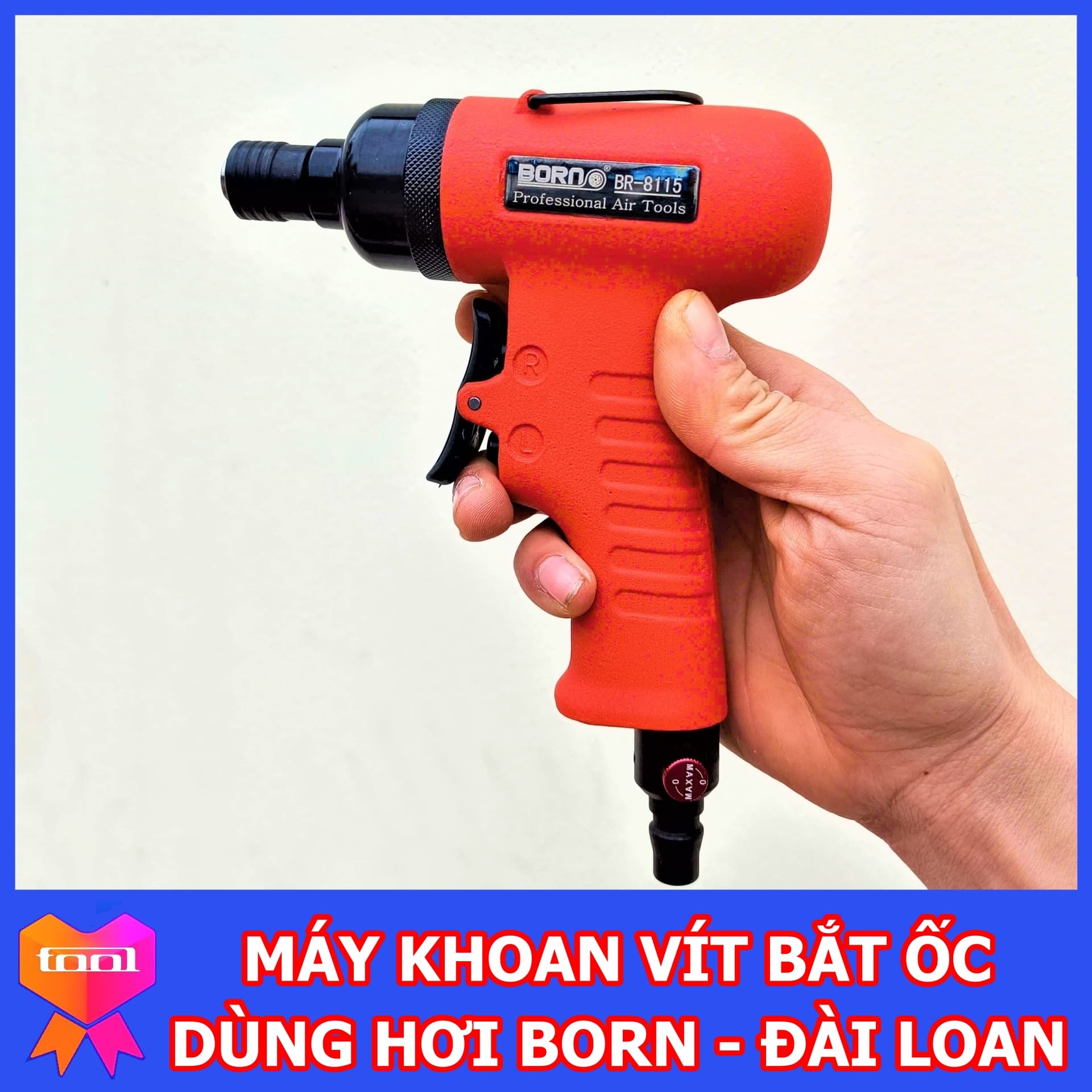 Máy khoan vặn vít, siết ốc dùng hơi mini BORN 8115 Đài Loan, chuyên dụng cho thợ sửa chữa