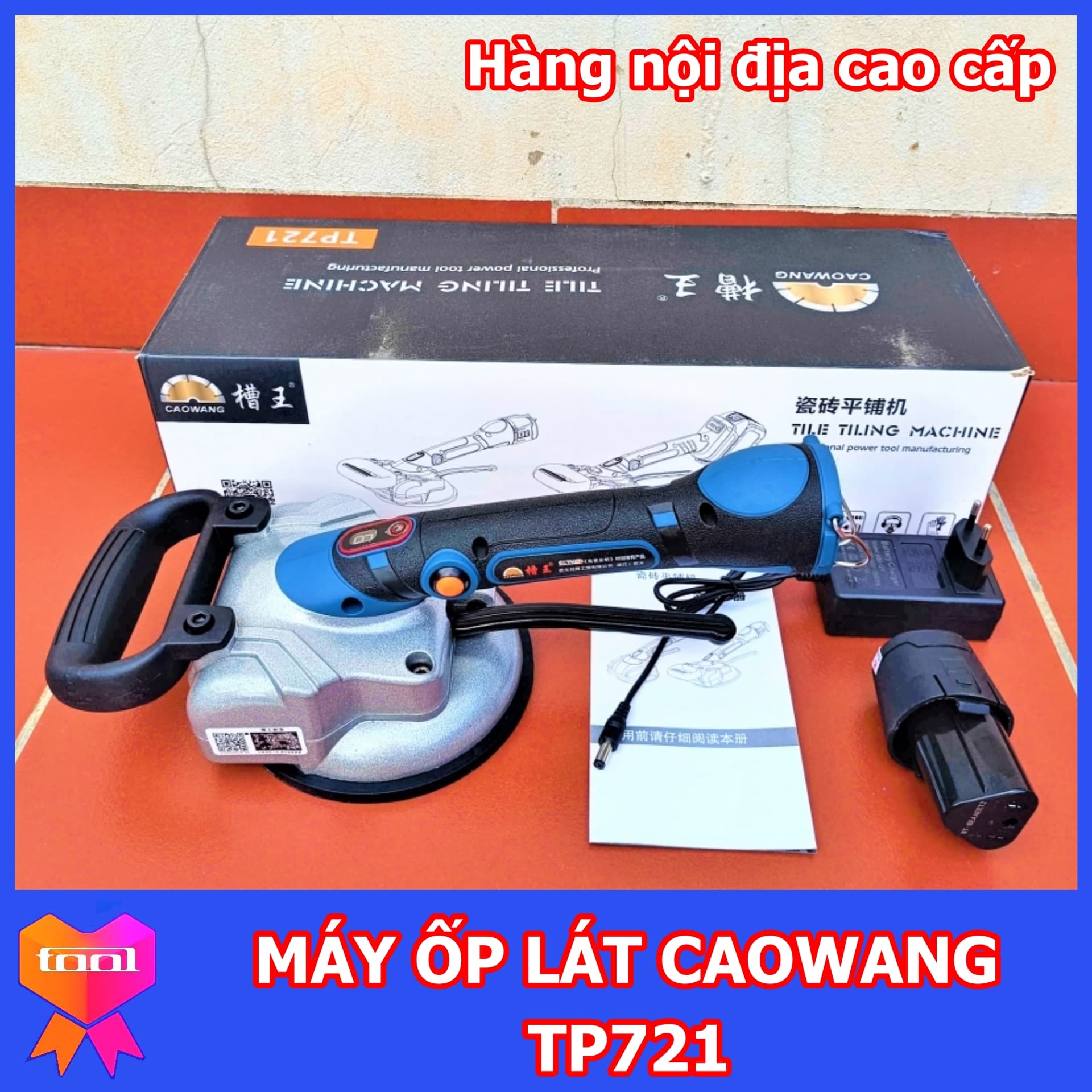 Máy ốp lát gạch Caowang TP721, hàng chính hãng nội địa Trung Quốc, chuyên dụng cho thợ ốp lát gạch
