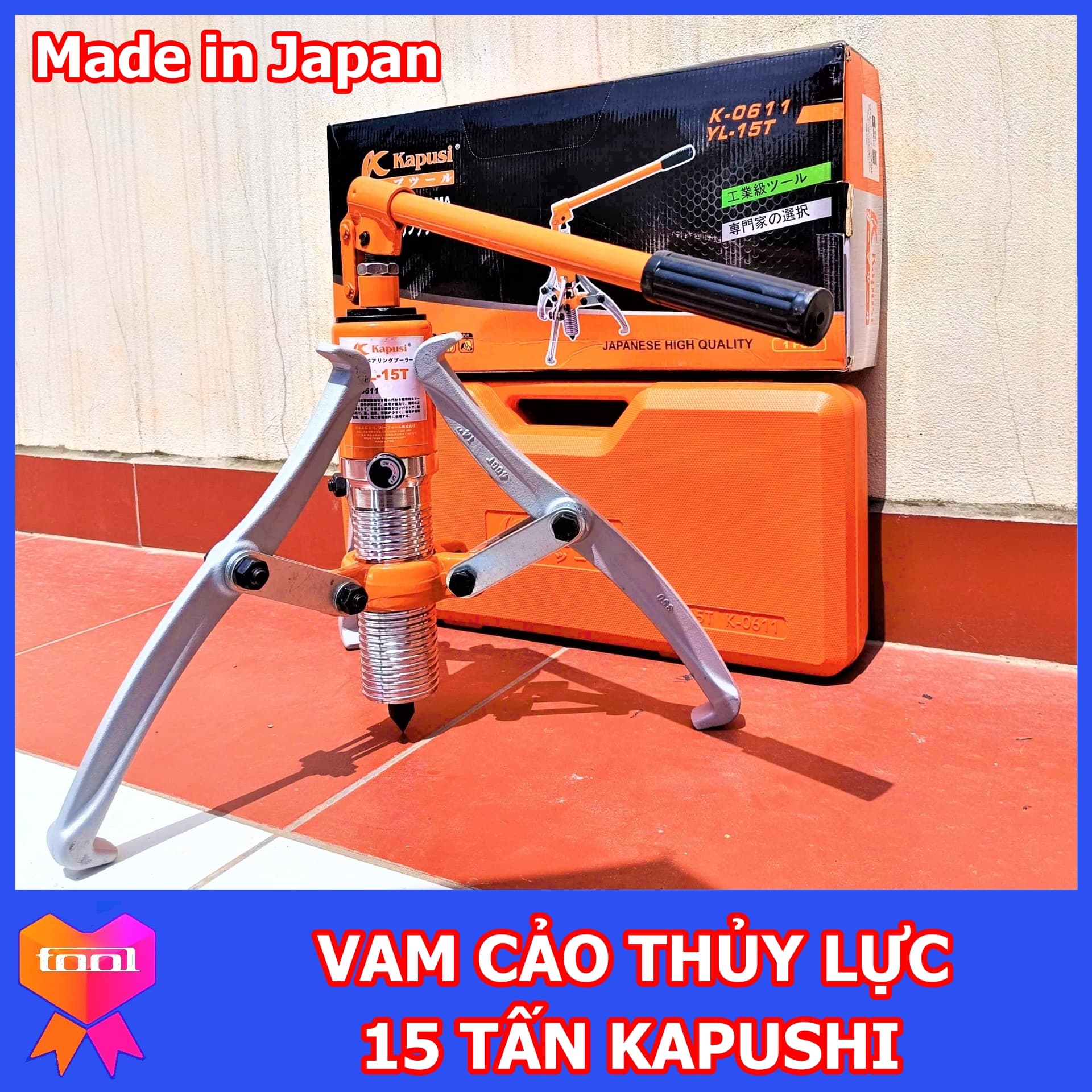 Vam cảo Kapusi Japan thủy lực 15 tấn YL-15T, chuyên dụng tháo lắp vòng bi bạc đạn, tự định tâm