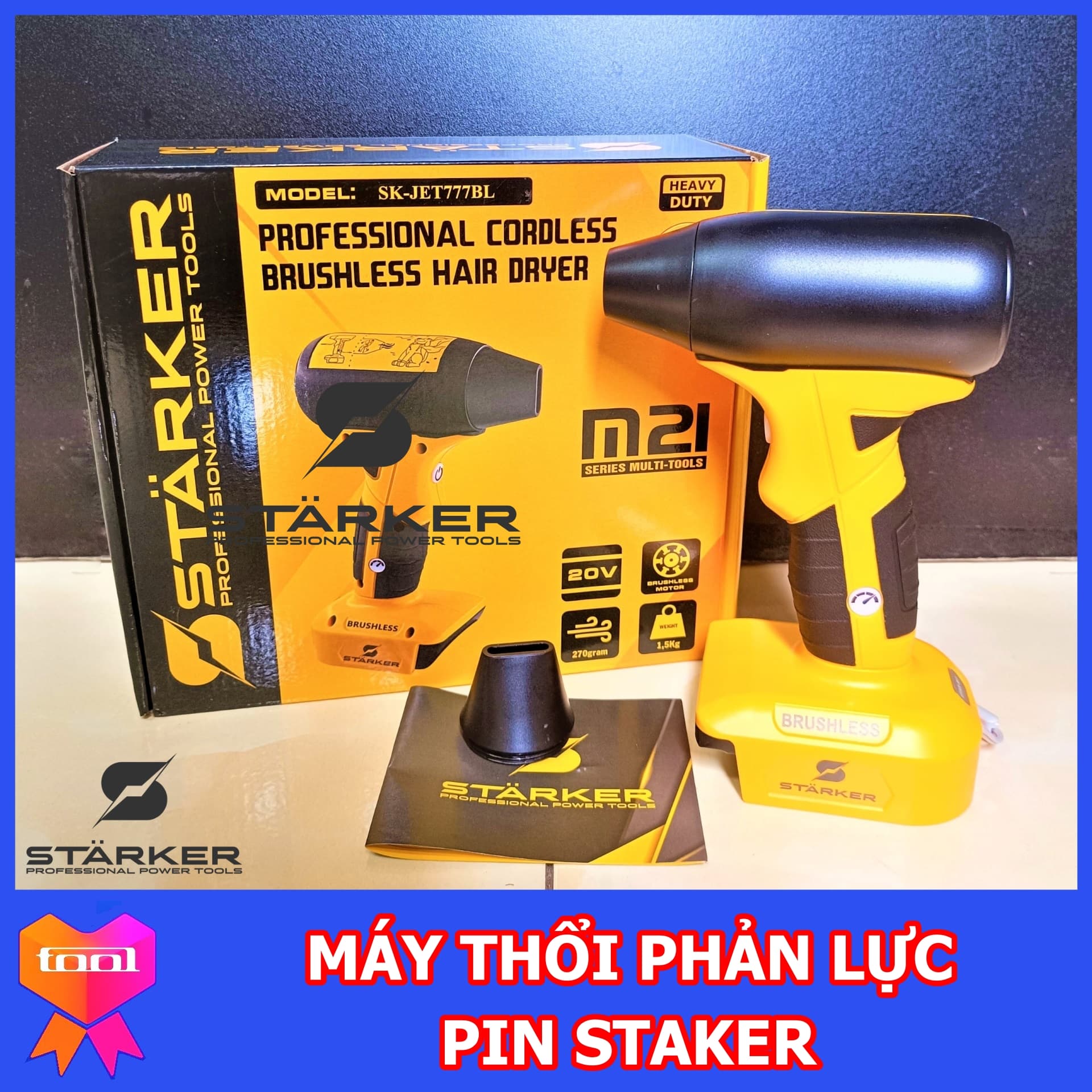Máy thổi phản lực STARKER công nghệ Đức, chuyên dụng dọn dẹp ô tô nhà cửa, bao mạnh bao bền