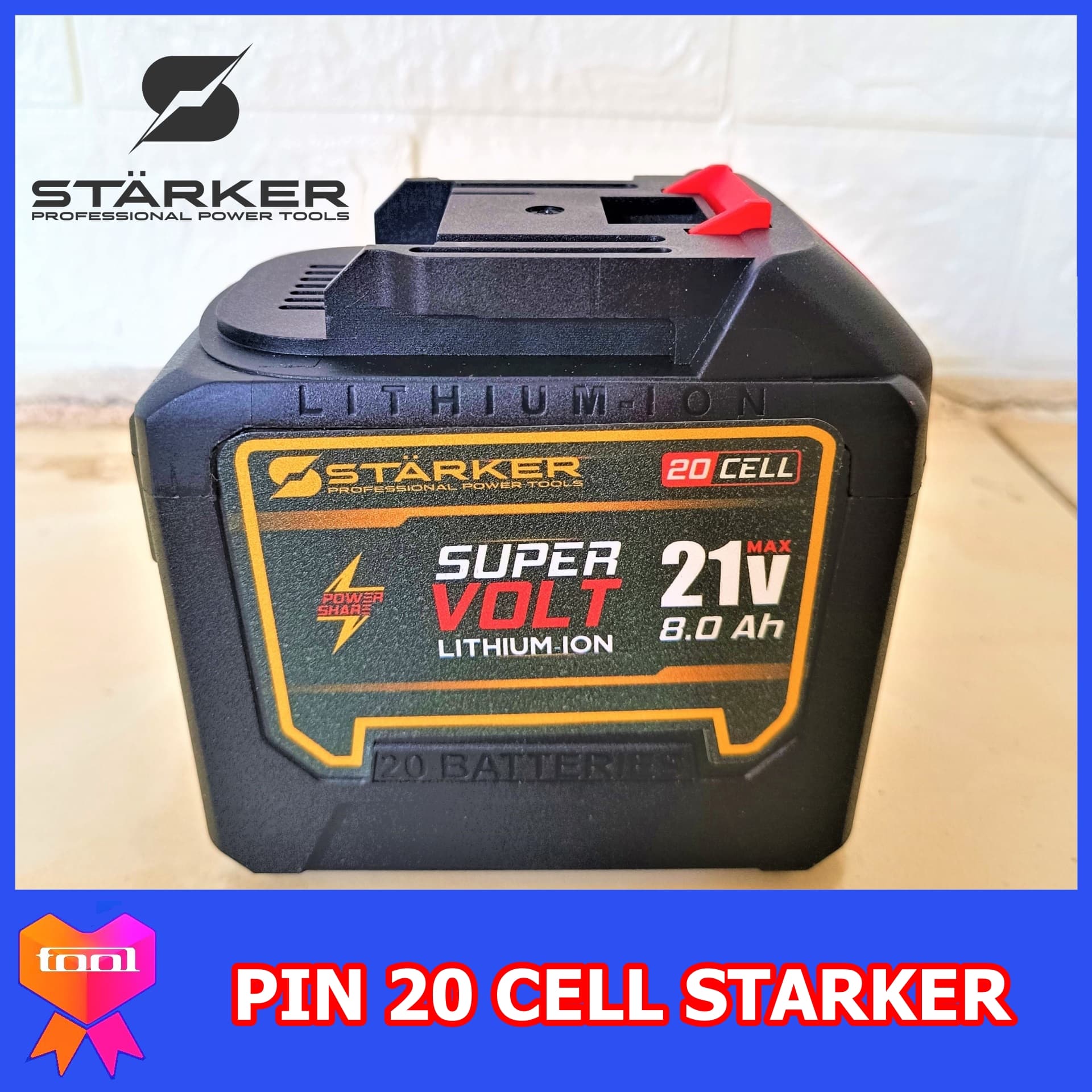 Pin 20 cell STARKER công nghệ Đức, chuyên dụng cho tất cả các loại máy dùng PIN, vỏ nhựa chống va đập, chân pin phổ thông 4cm